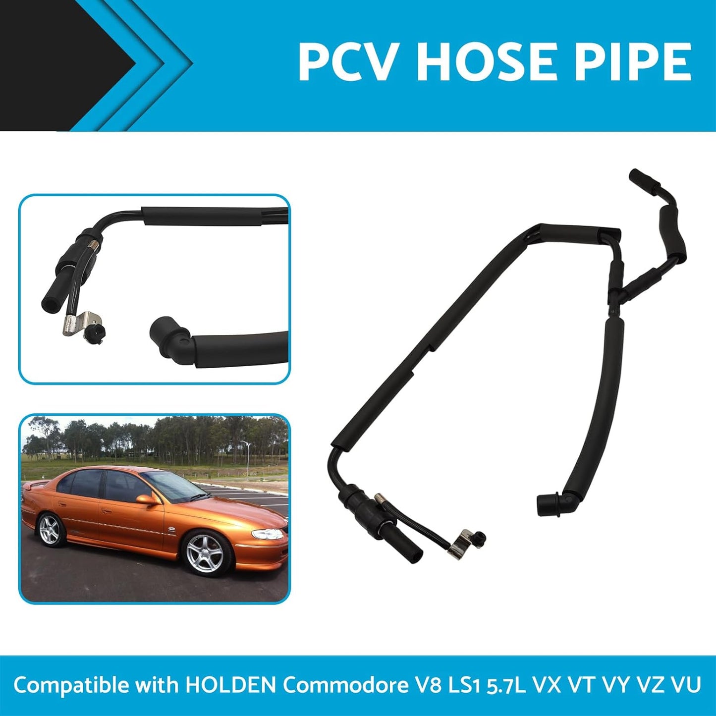 PCV Valve Breather Hose Pipe Compatible with Holden Commodore V8 LS1 5.7L VX VT VY VZ VU