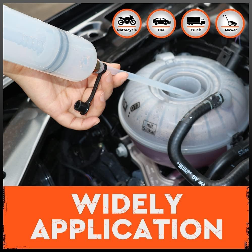 HORUSDY 500CC Fluid Extractor Automotive, Oil Extractor/Oil Syringe, Fluid Syringe Pump Manual Suction Vacuum Fuel Car Transfer