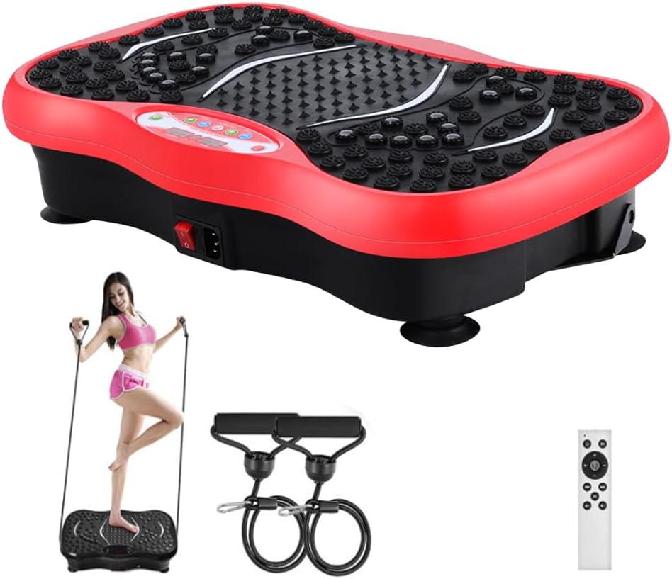 Vibration Machine,150-180kg Capacity,99 Speed Levels,Remote Control Full Body Fitness Vibrating Plate,Exercise Platform with Resistance Bands for Home Workout,Ideal for All Ages