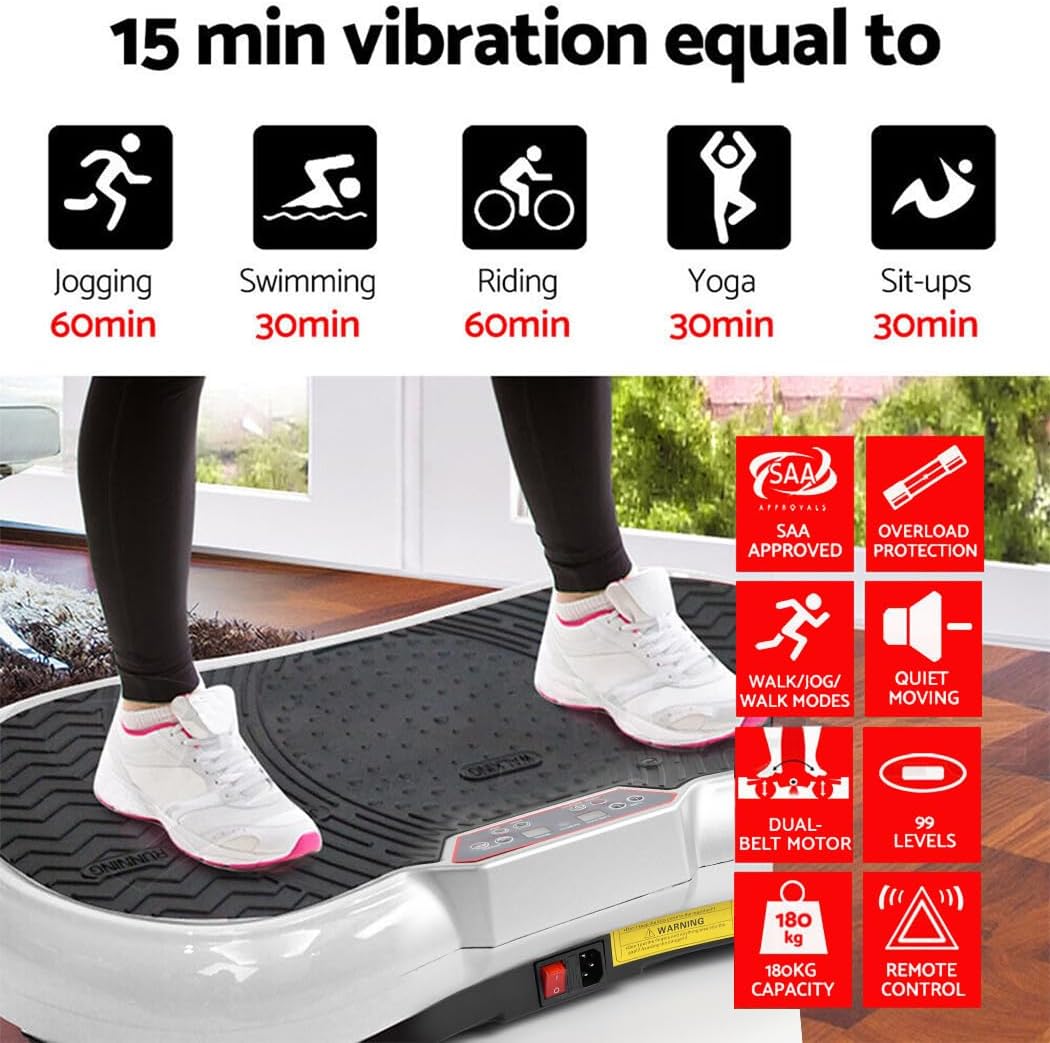 Vibration Machine,150-180kg Capacity,99 Speed Levels,Remote Control Full Body Fitness Vibrating Plate,Exercise Platform with Resistance Bands for Home Workout,Ideal for All Ages