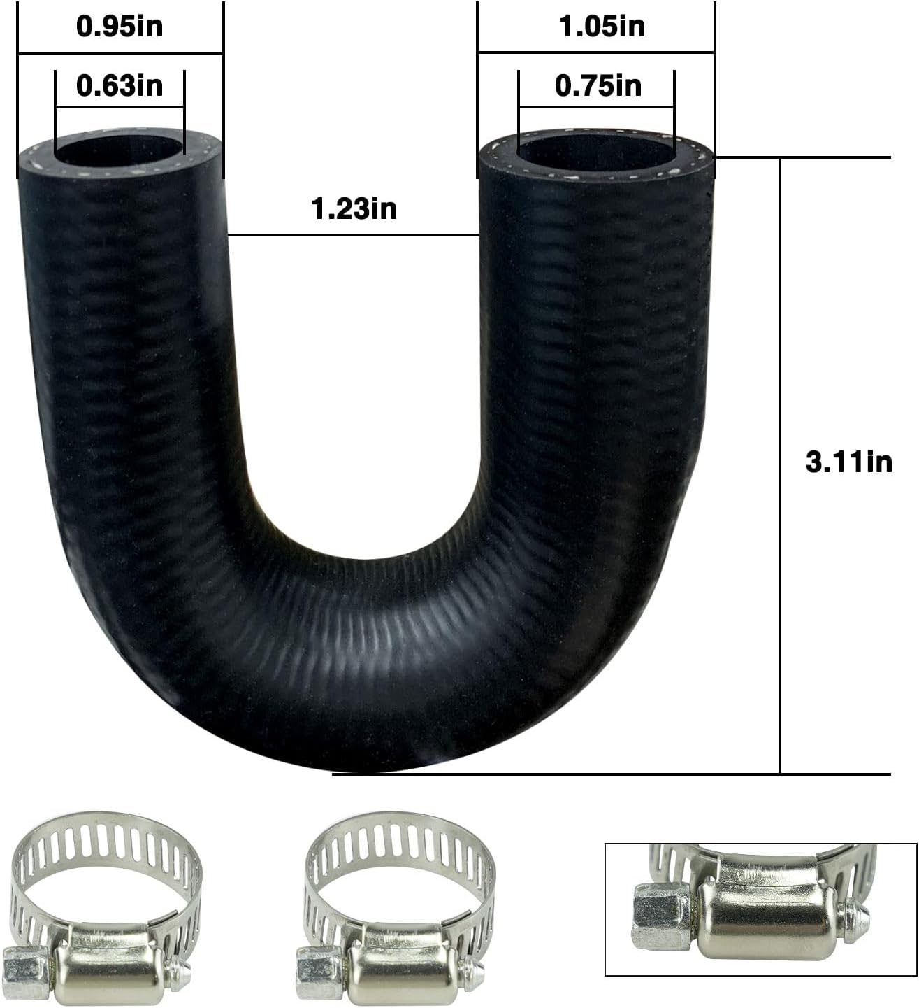 LS Heater Core Bypass Hose Coolant Crossover with Clamps Replacement for LS1 LS2 LS3 LS6 LS7 LH6 L92 L76 L92 L76 LY2 LZ1 L99 L96 L99 L96 LC8 L96 LC8 L77 LM7 LR4 LM4 L33 LQ4 LQ9 551699