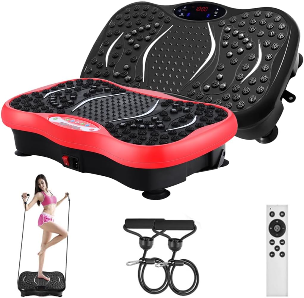 Vibration Machine,150-180kg Capacity,99 Speed Levels,Remote Control Full Body Fitness Vibrating Plate,Exercise Platform with Resistance Bands for Home Workout,Ideal for All Ages