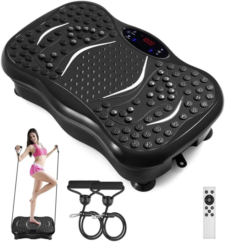 Vibration Machine,150-180kg Capacity,99 Speed Levels,Remote Control Full Body Fitness Vibrating Plate,Exercise Platform with Resistance Bands for Home Workout,Ideal for All Ages
