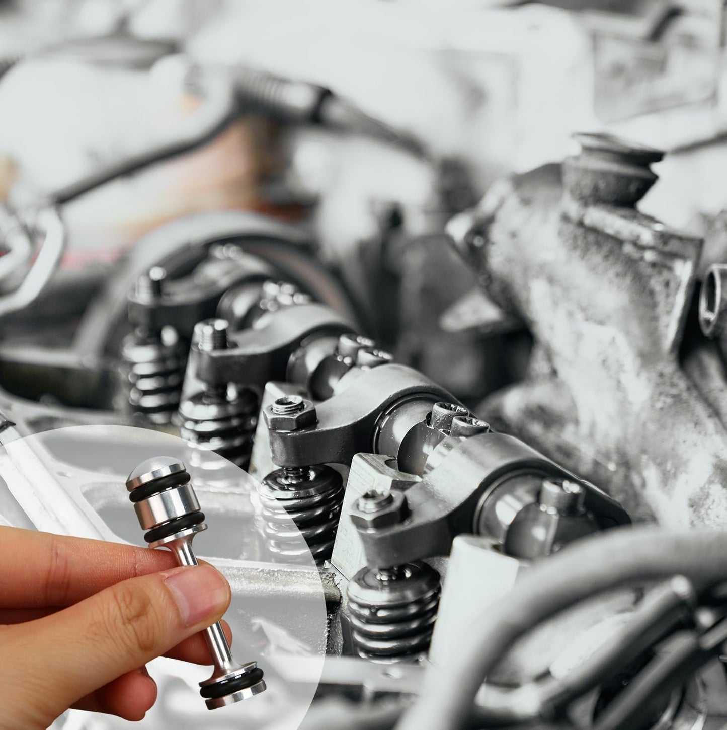 Aluminum Alloy Oil Diverter, LS Barbell Durable LS Billet Rear Galley Plug Parts for Gen III Gen IV LS1 LS3 LS2 LQ4 LQ9 LS6 L92 L99 L33 4.8L 5.3L 5.7L 6.0L 6.2L