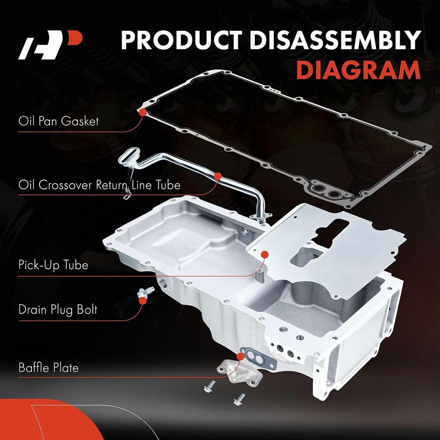 A-Premium Performance Muscle Car Engine Oil Pan Complete Kit Compatible with GM LS1 LS3 LSA LSX Chevrolet Chevy Pontiac Replace # 19212593