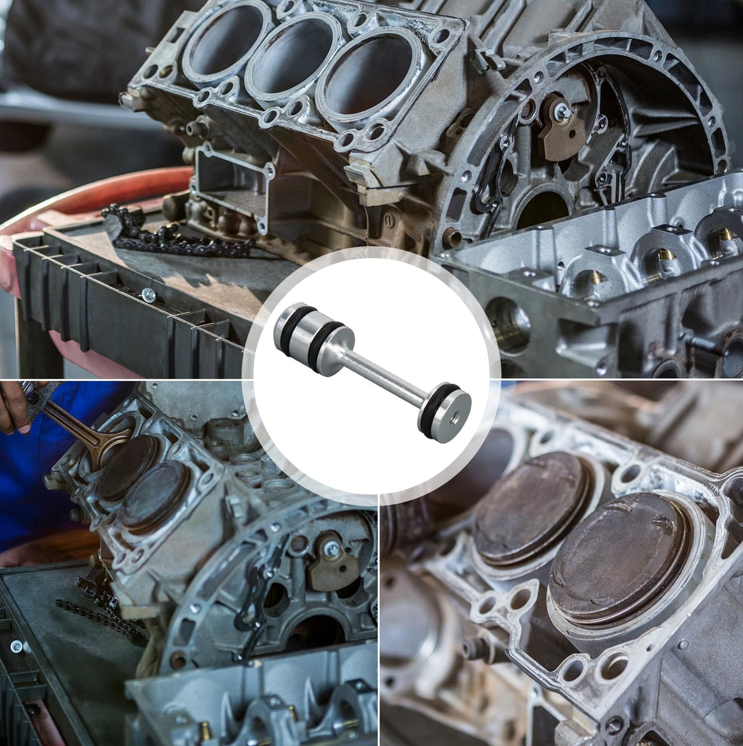 Aluminum Alloy Oil Diverter, LS Barbell Durable LS Billet Rear Galley Plug Parts for Gen III Gen IV LS1 LS3 LS2 LQ4 LQ9 LS6 L92 L99 L33 4.8L 5.3L 5.7L 6.0L 6.2L